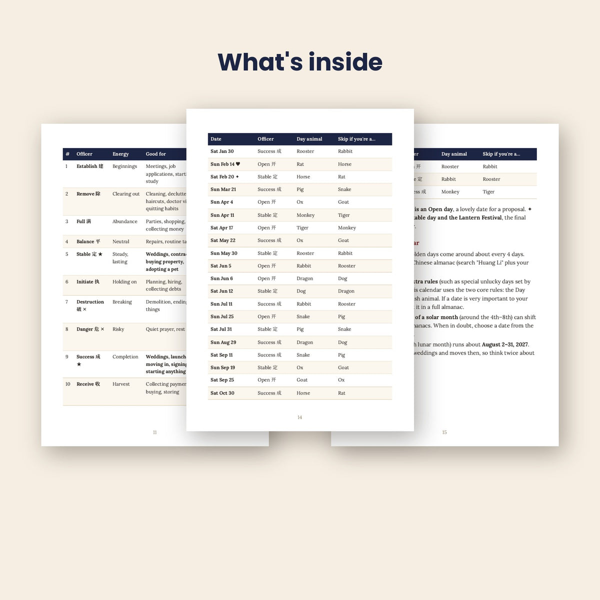 Inside pages of The Lucky Day Oracle 2027